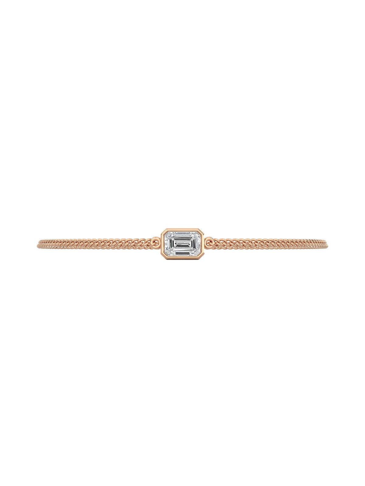 East/West Emerald Unisex Chain Bracelet