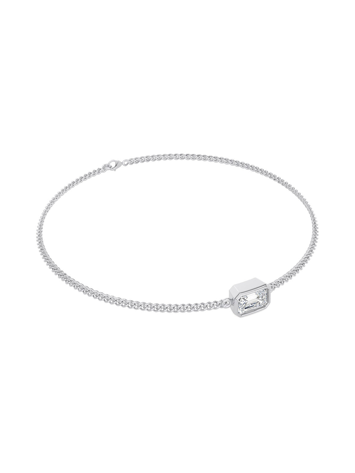 East/West Emerald Unisex Chain Bracelet