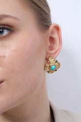 Turquoise Blossom Stud Earrings