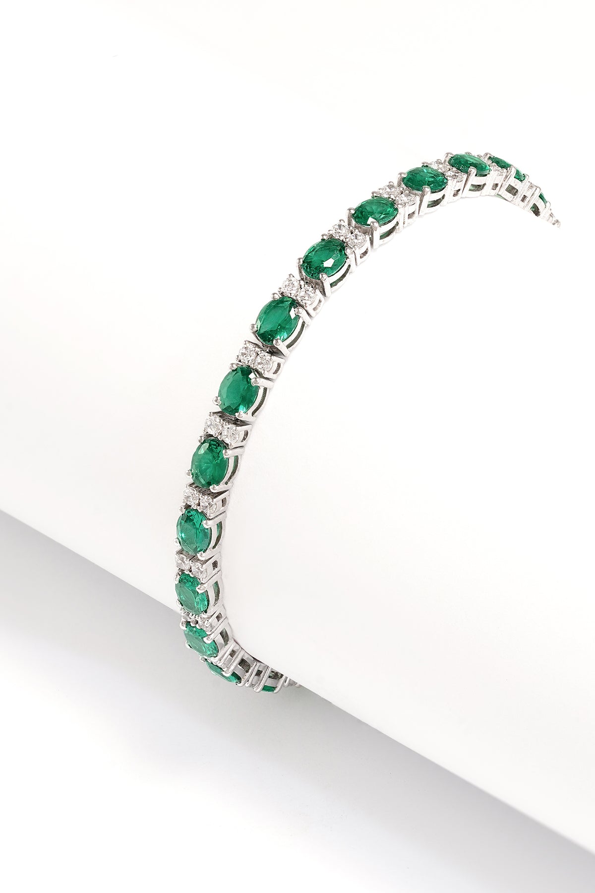 Emerald Cut Gemstone Tennis Bracelet
