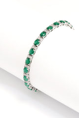 Emerald Cut Gemstone Tennis Bracelet