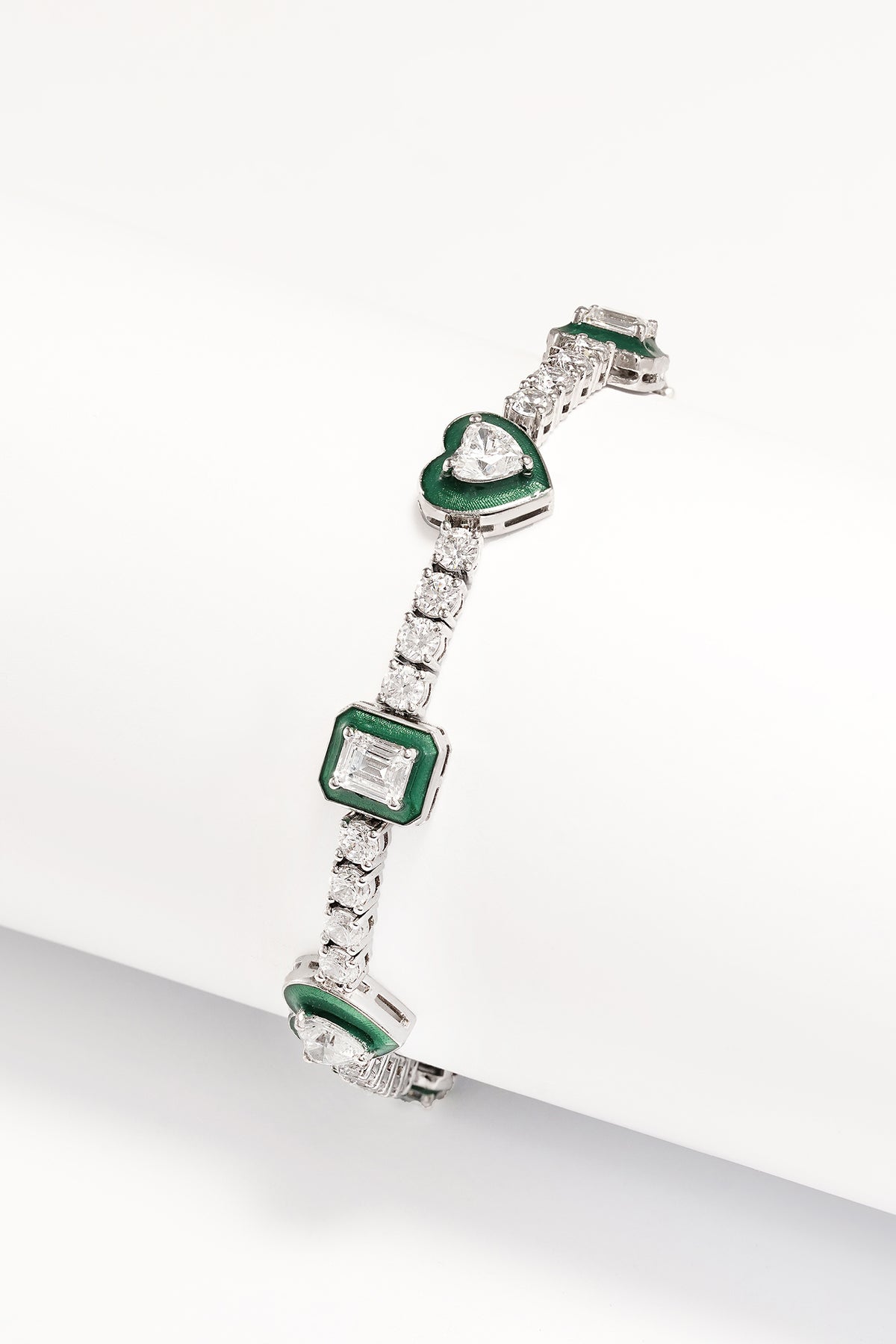 Contemporary Enamel Tennis Bracelet