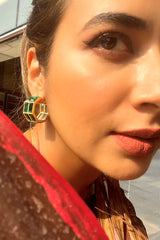 Chandelier Emerald Baguette Hoops