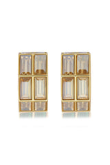 Chandelier Gold Baguette Hoops