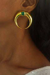 Copa Emerald Moon Stud Earrings