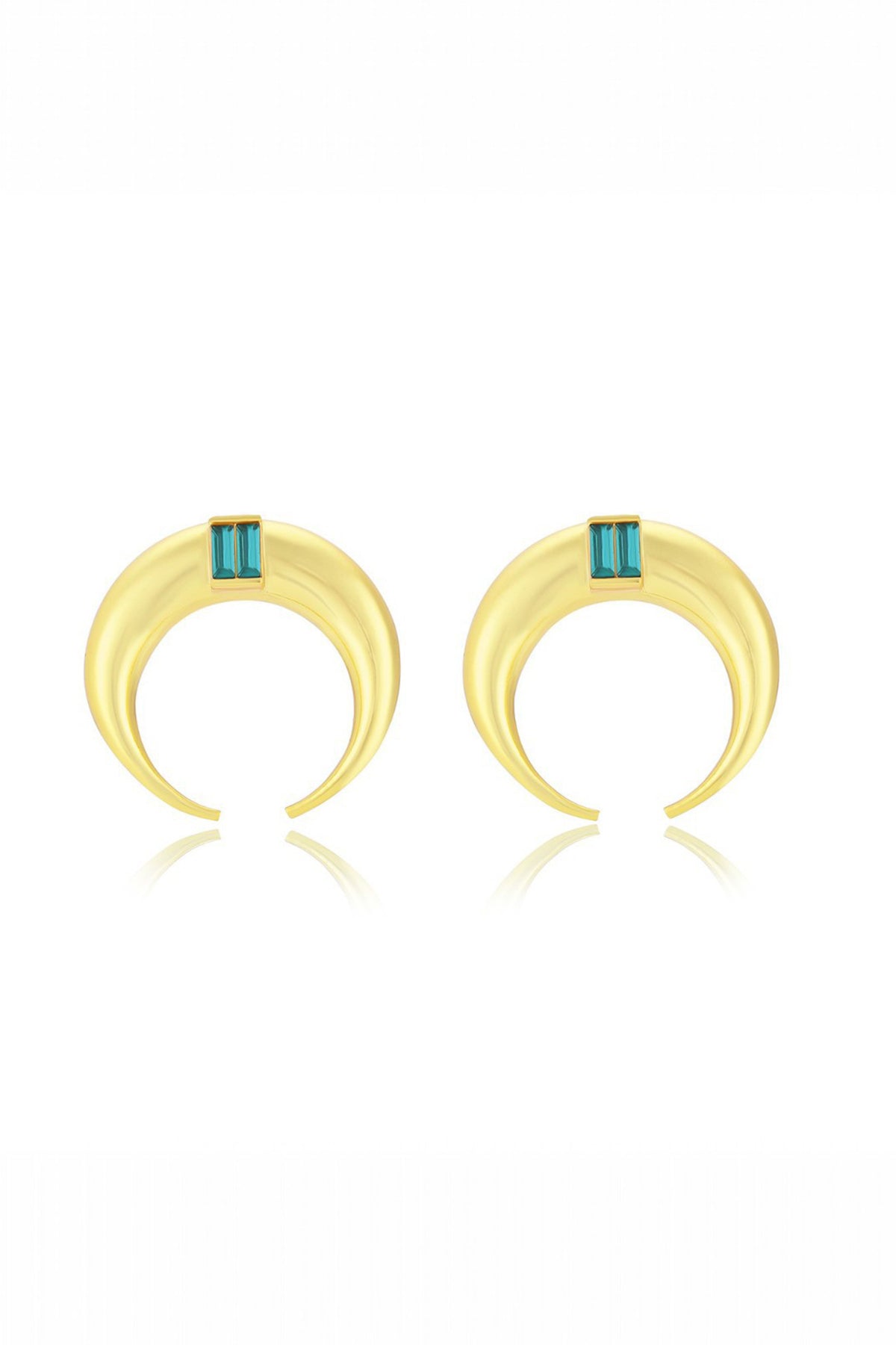 Copa Emerald Moon Stud Earrings