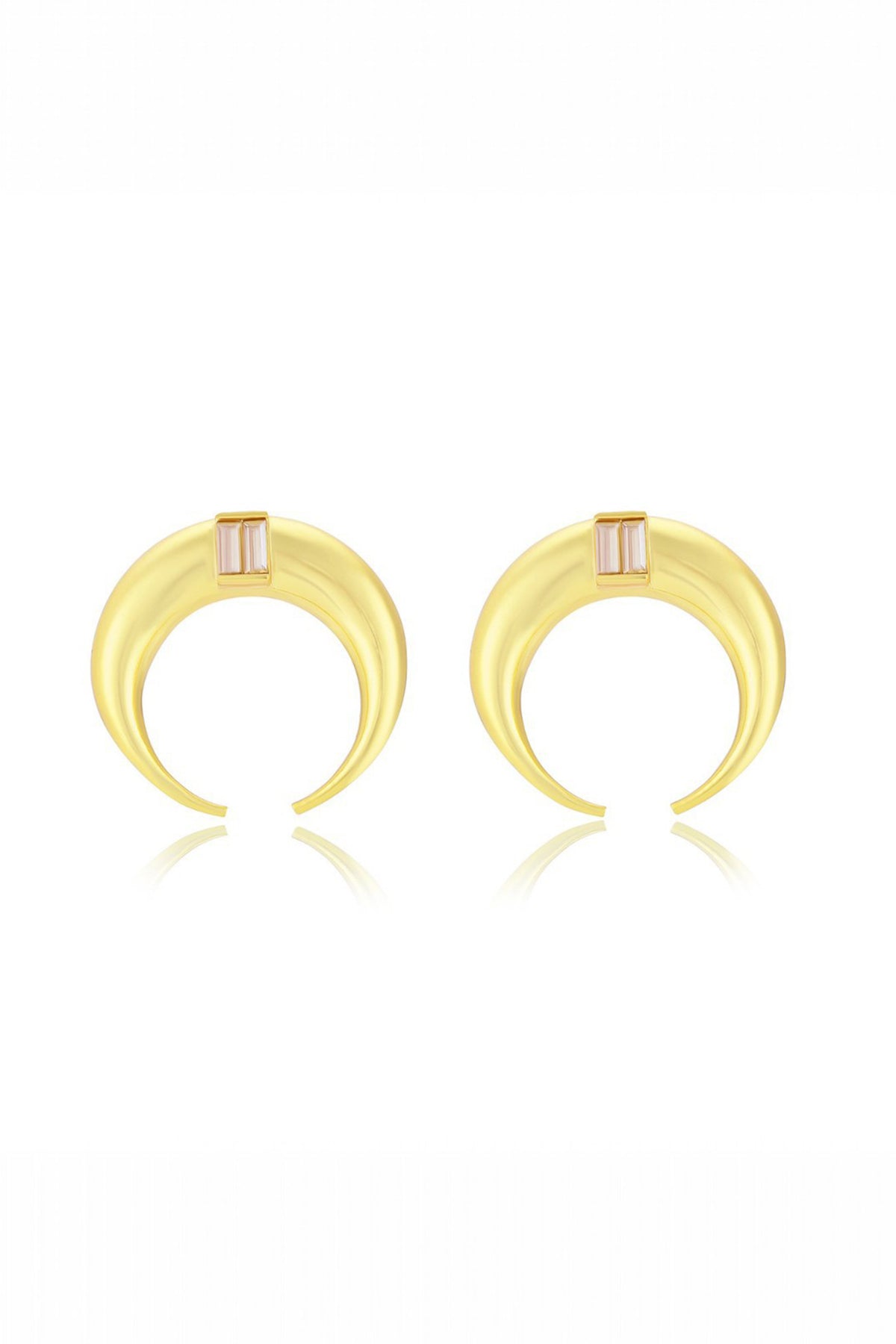 Copa White Moon Stud Earrings