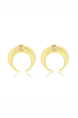 Copa White Moon Stud Earrings