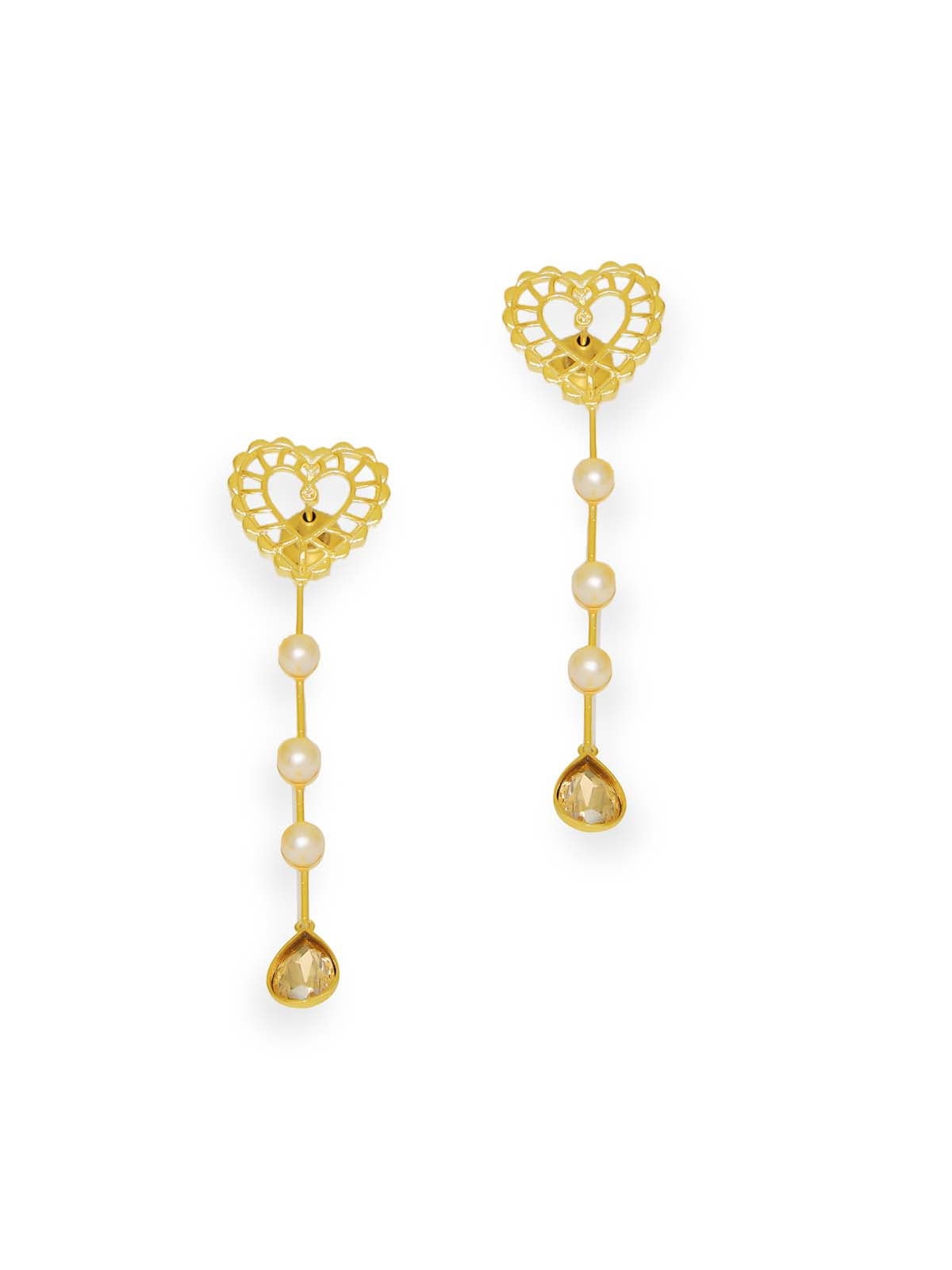Aditi Rao Hydari in Heart Drop Danglers