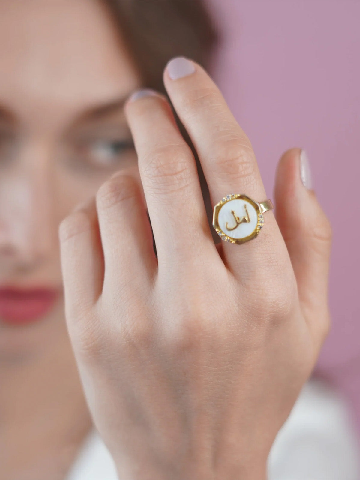 Amal Pearl Studded Ring