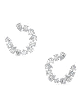 Half Circle Diamond Hoops