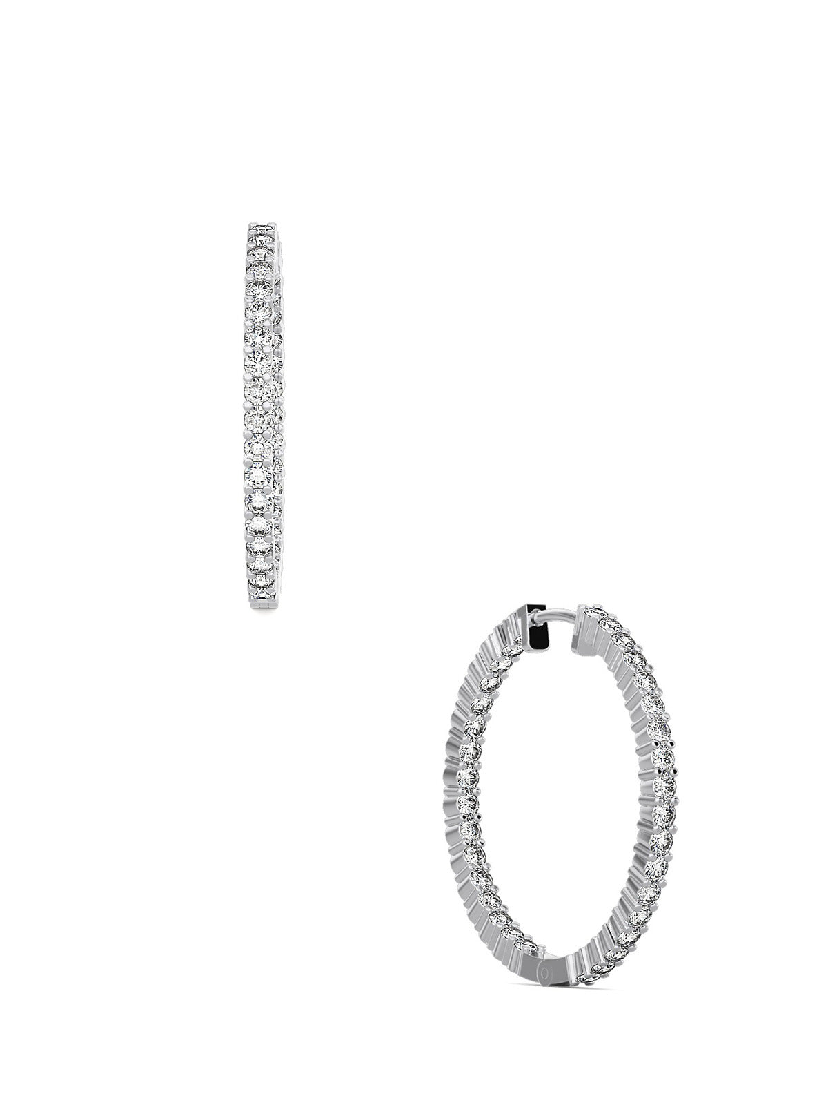 Classic Diamond Double Side Hoops