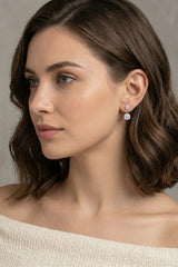Round Detachable Solitaire Stud Earrings