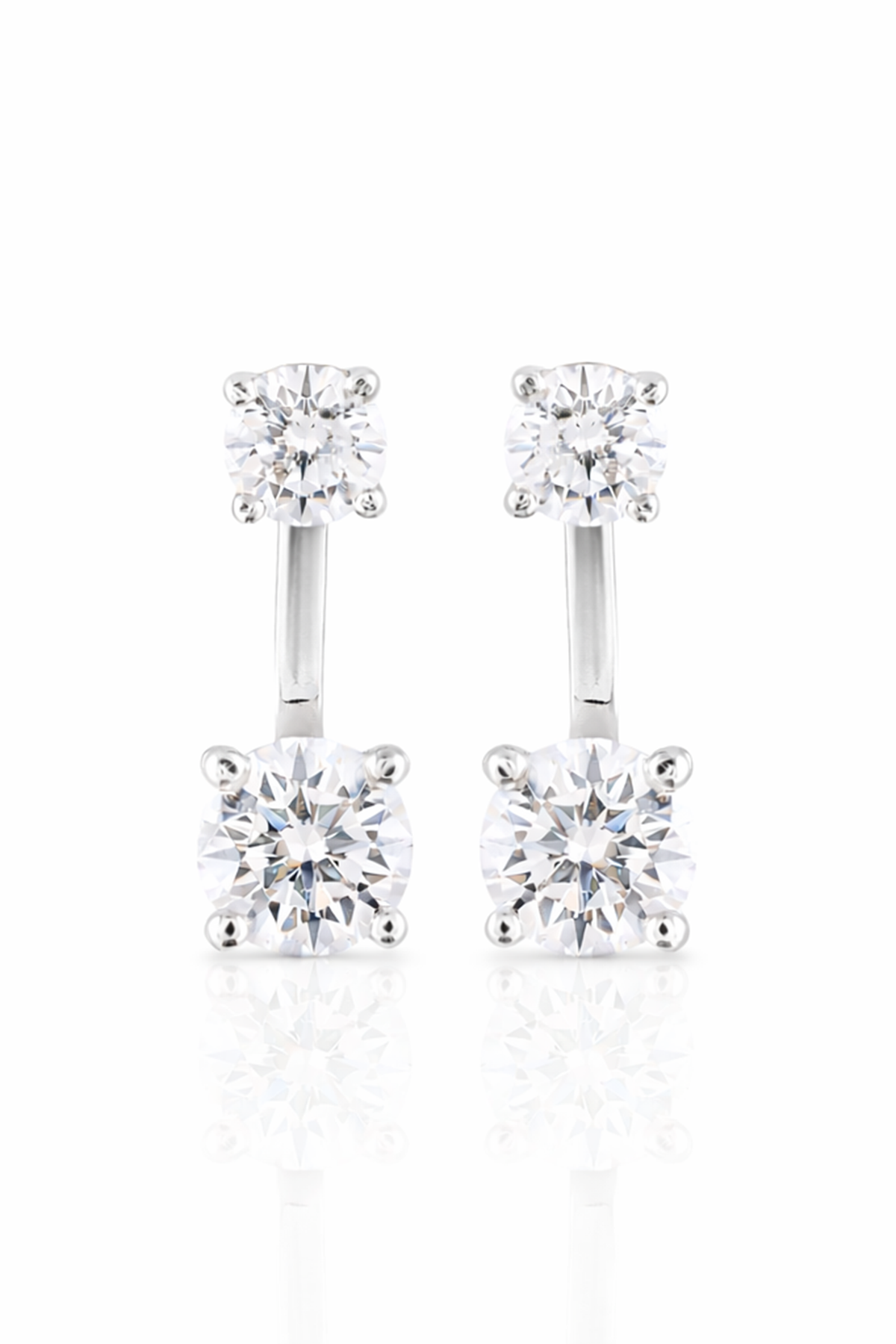Round Detachable Solitaire Stud Earrings