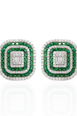 Classic Halo Stone Stud Earrings