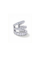 Glided Coil Silver Cuff Earrings