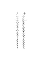 Luxury Silver Tennis Drop Earrings