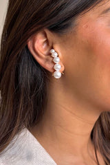 Minimalist Aeris Pearl Cuff Earrings