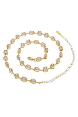 Heart & Emerald Crystal Tennis Necklace