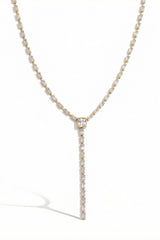 Lustre Line Crystal Tennis Drop Necklace