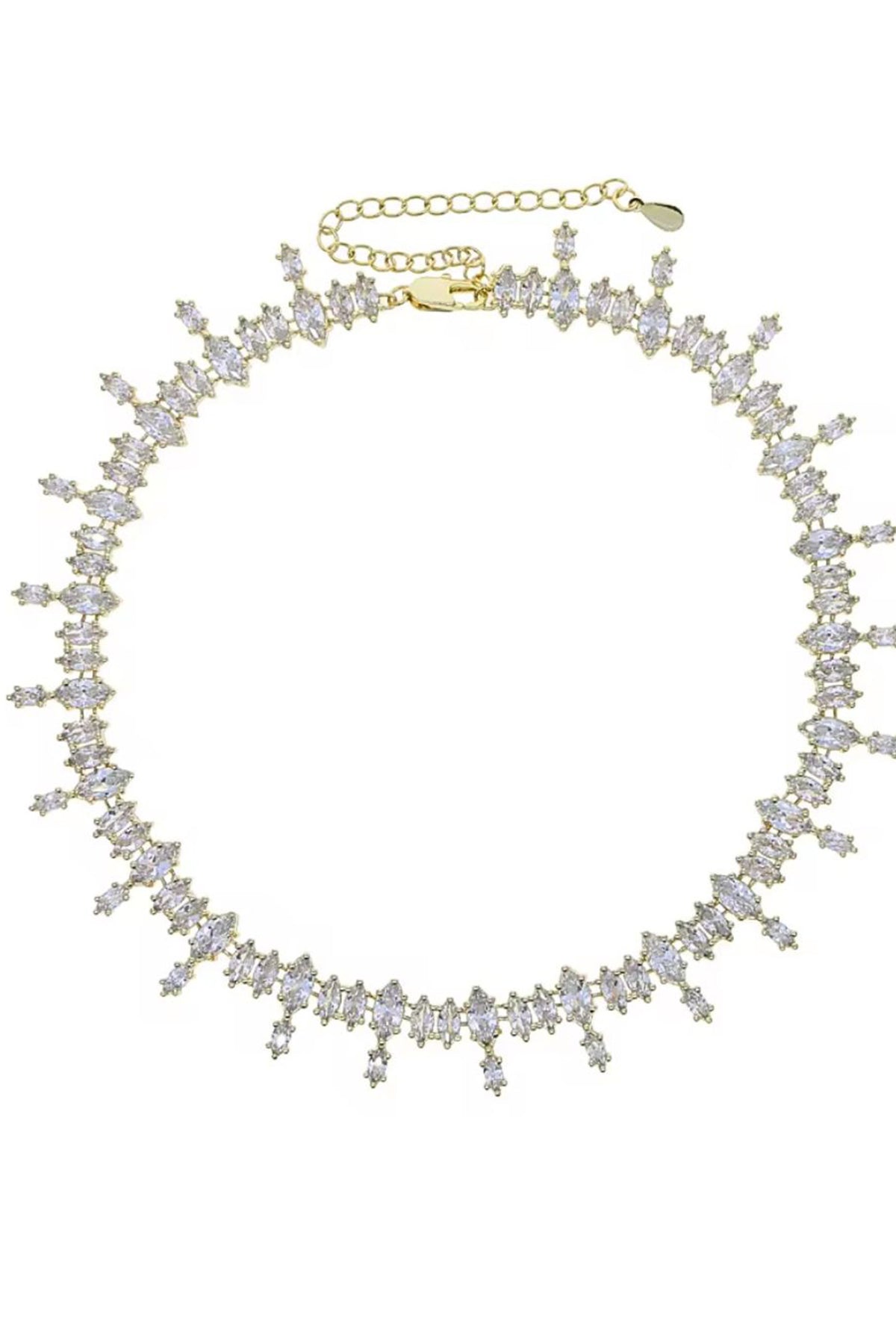 Lustre Drop Gold Crystal Necklace