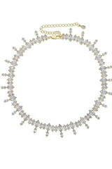 Lustre Drop Gold Crystal Necklace