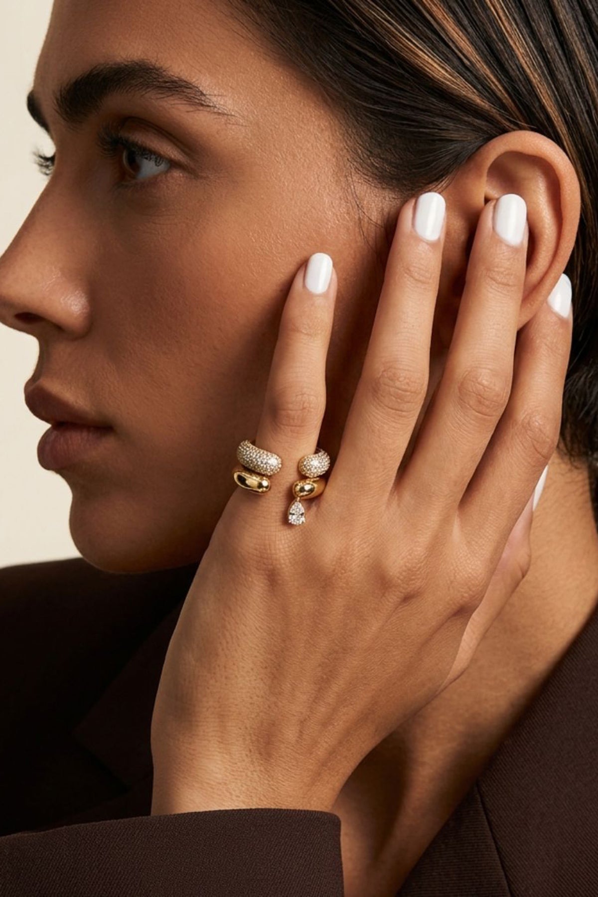 Modern Golden Twin Band Ring