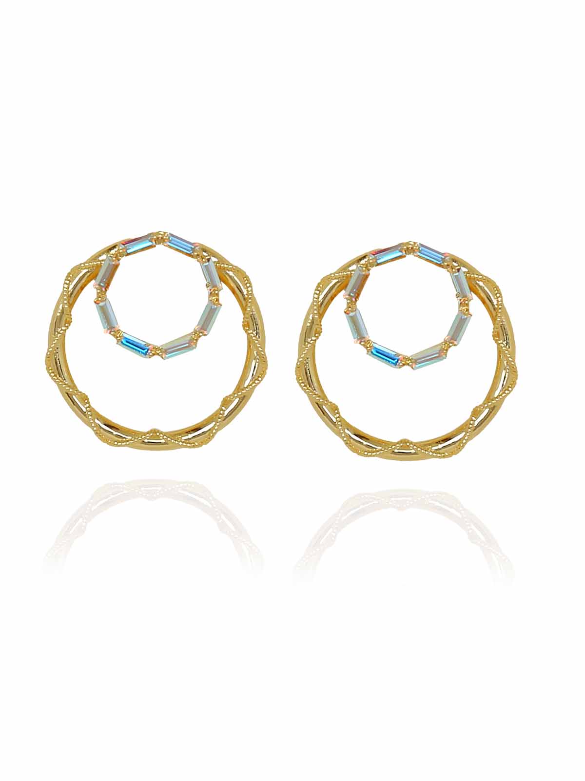 Crystal Double Hoops