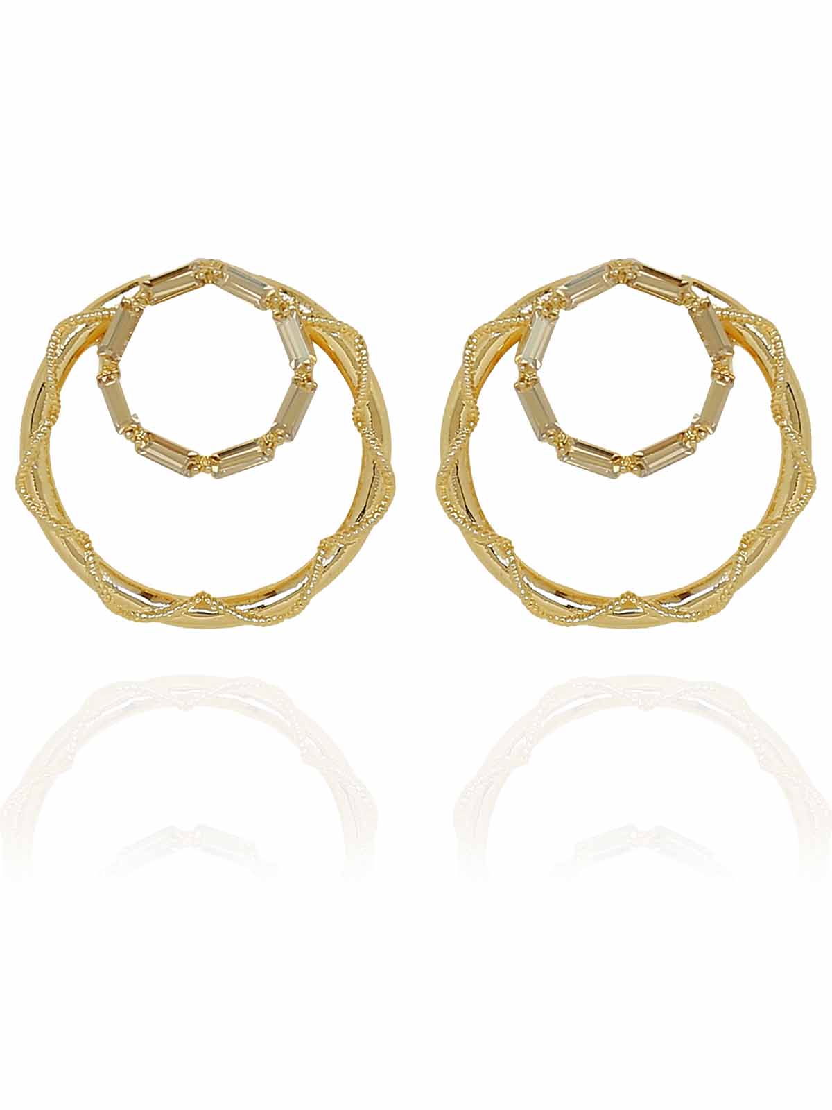 Crystal Double Hoops