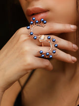 Double Finger Crystal Ring