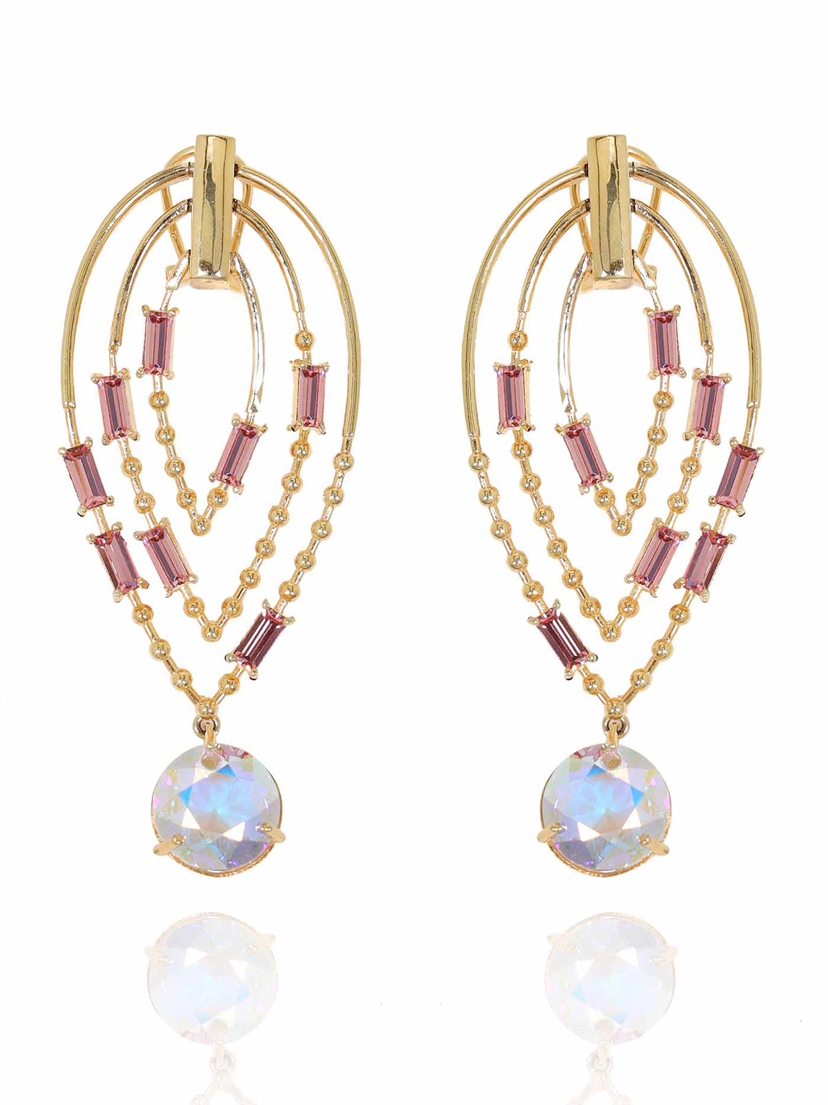 Oval Crystal Danglers