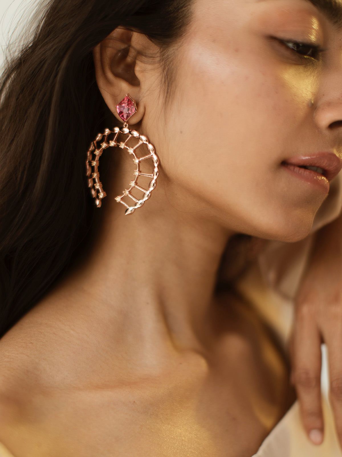Horse Shoe Crystal Earrings