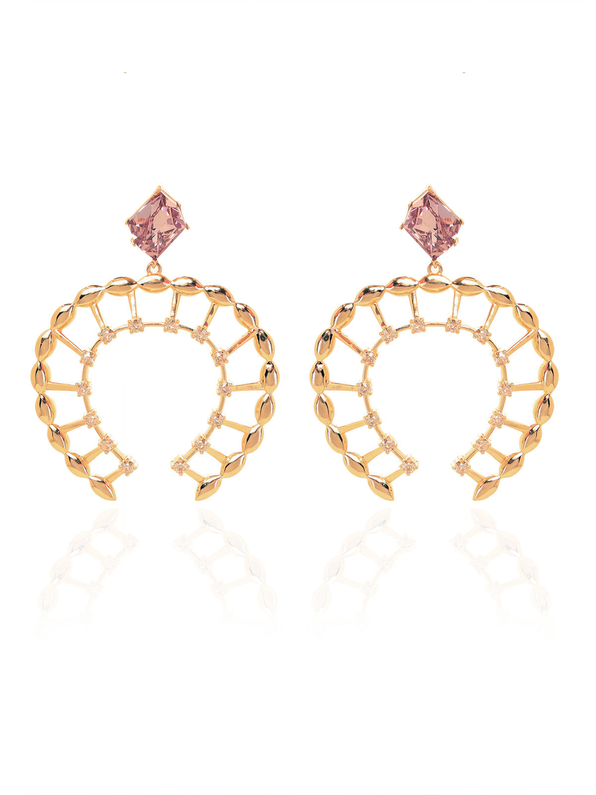Horse Shoe Crystal Earrings