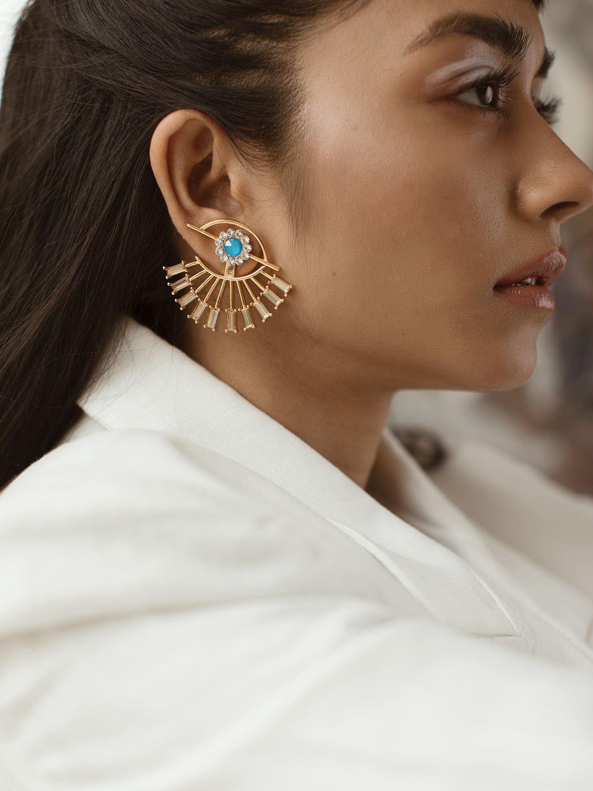 Open Eye Crystal Studs