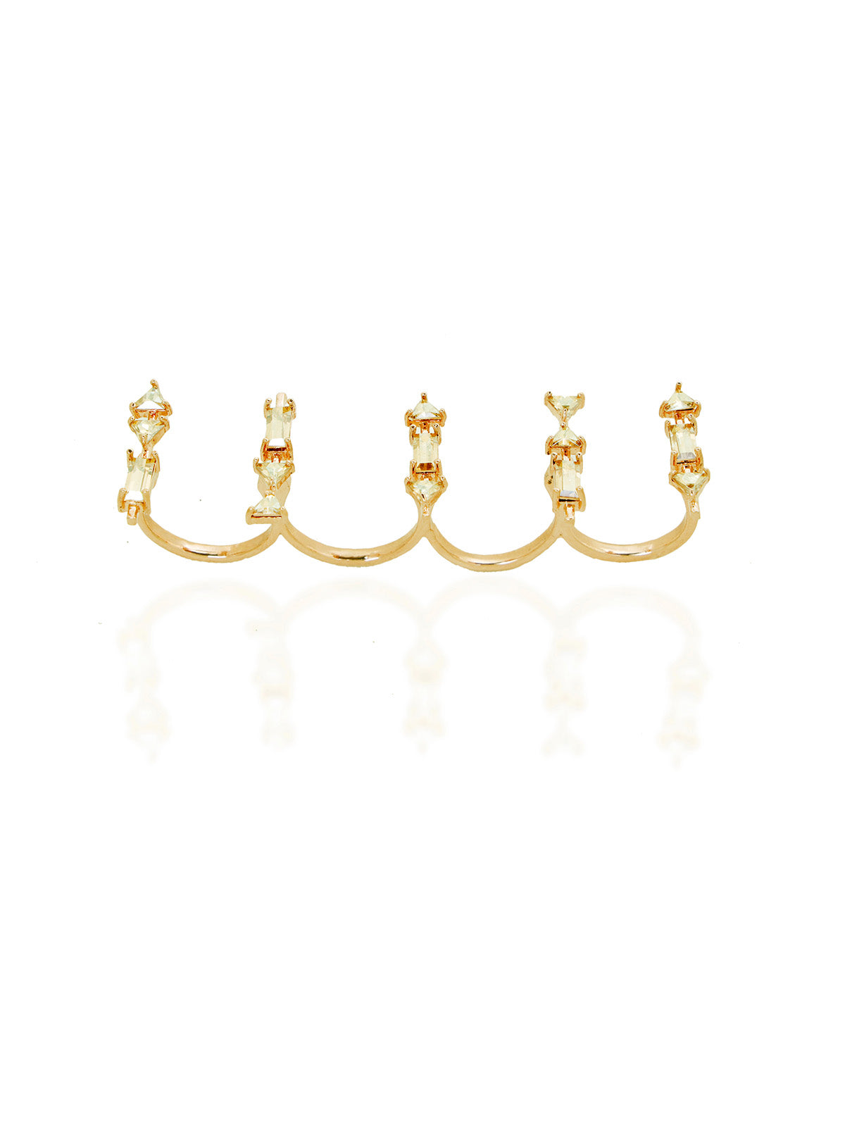 Alaya F in Multi Finger Crystal Ring