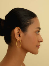 Diamond Cut Large Hoop Earrings