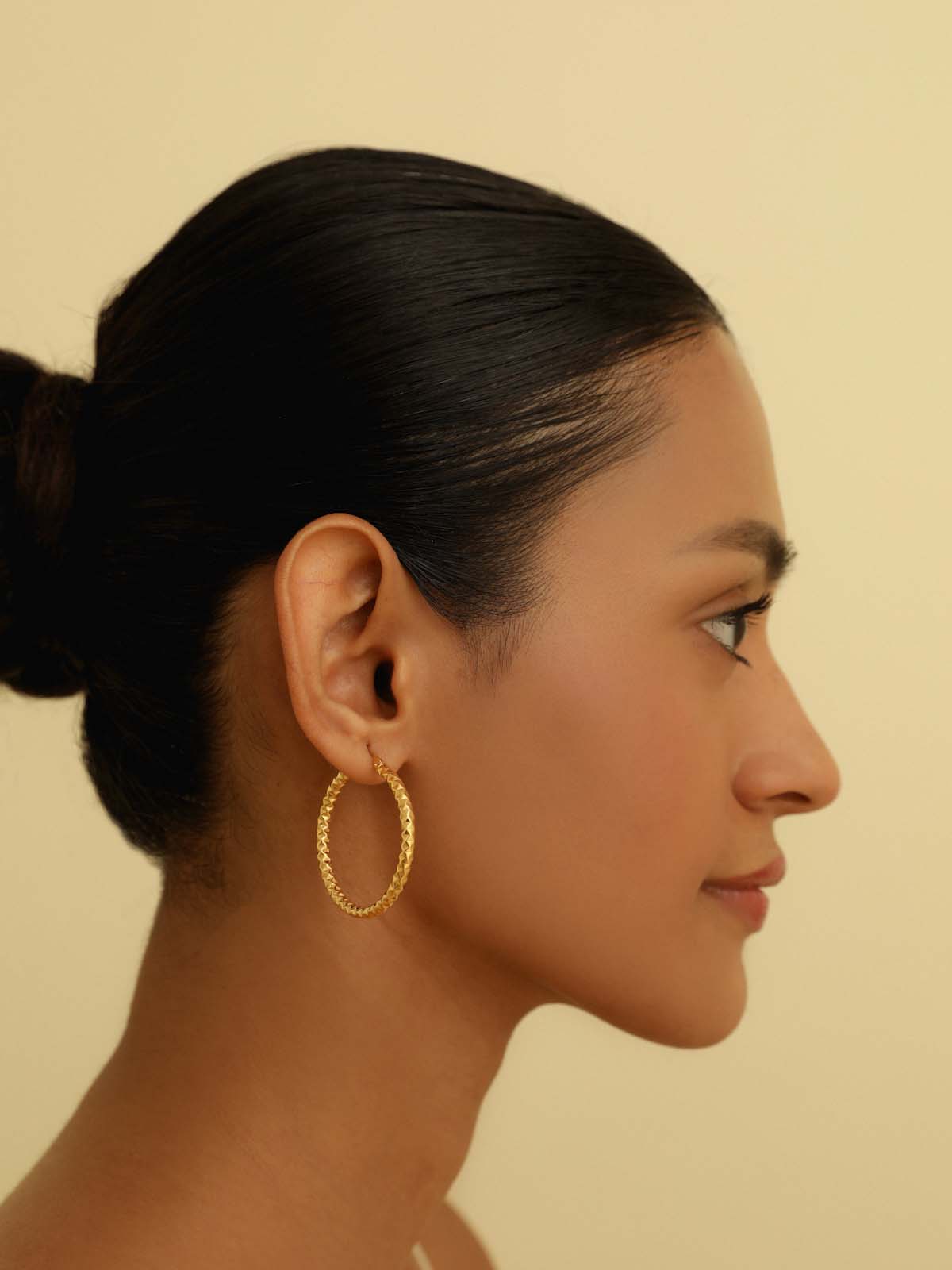 Diamond Cut Large Hoop Earrings