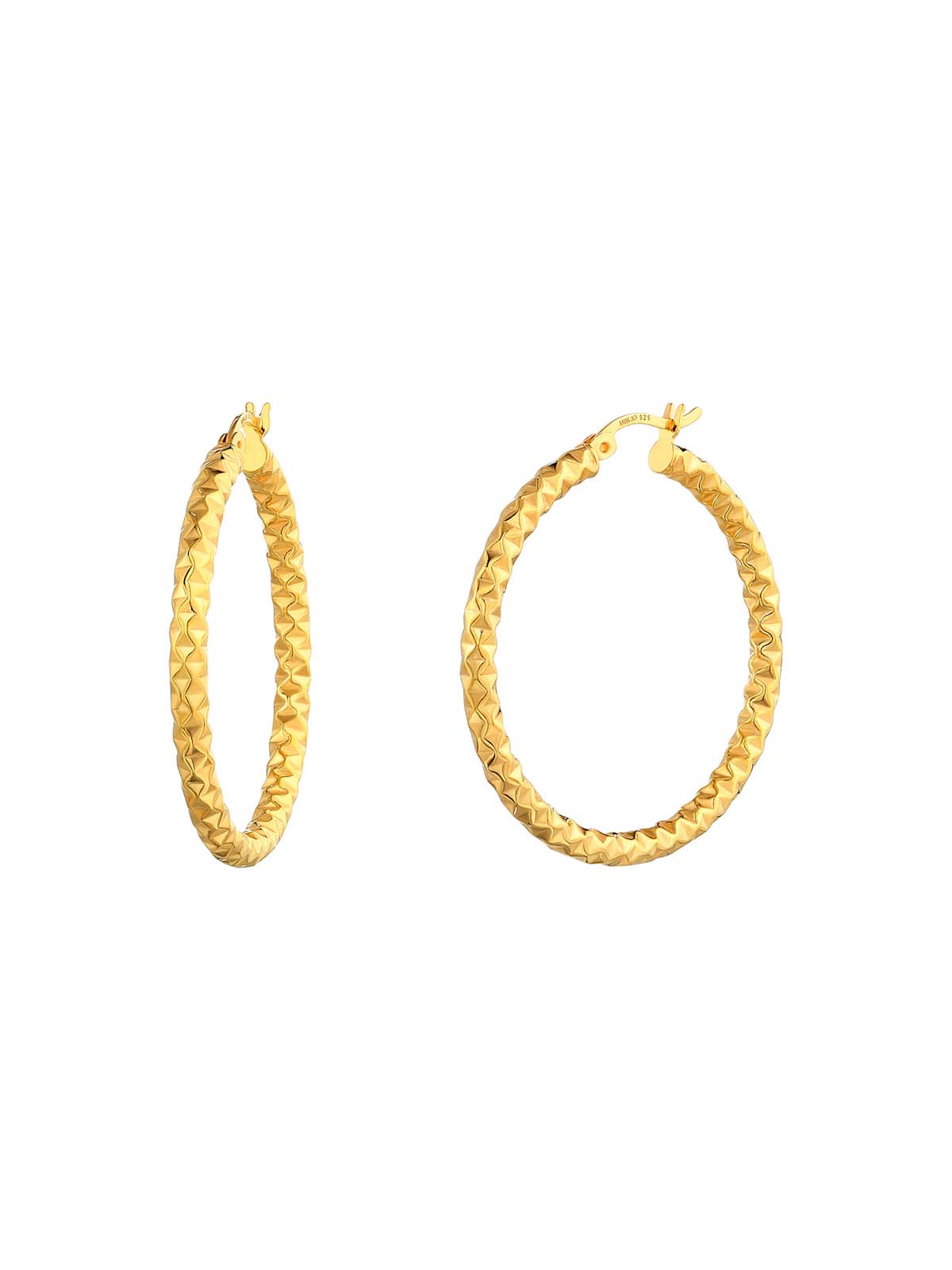 Diamond Cut Large Hoop Earrings