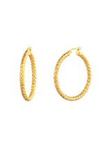 Diamond Cut Large Hoop Earrings