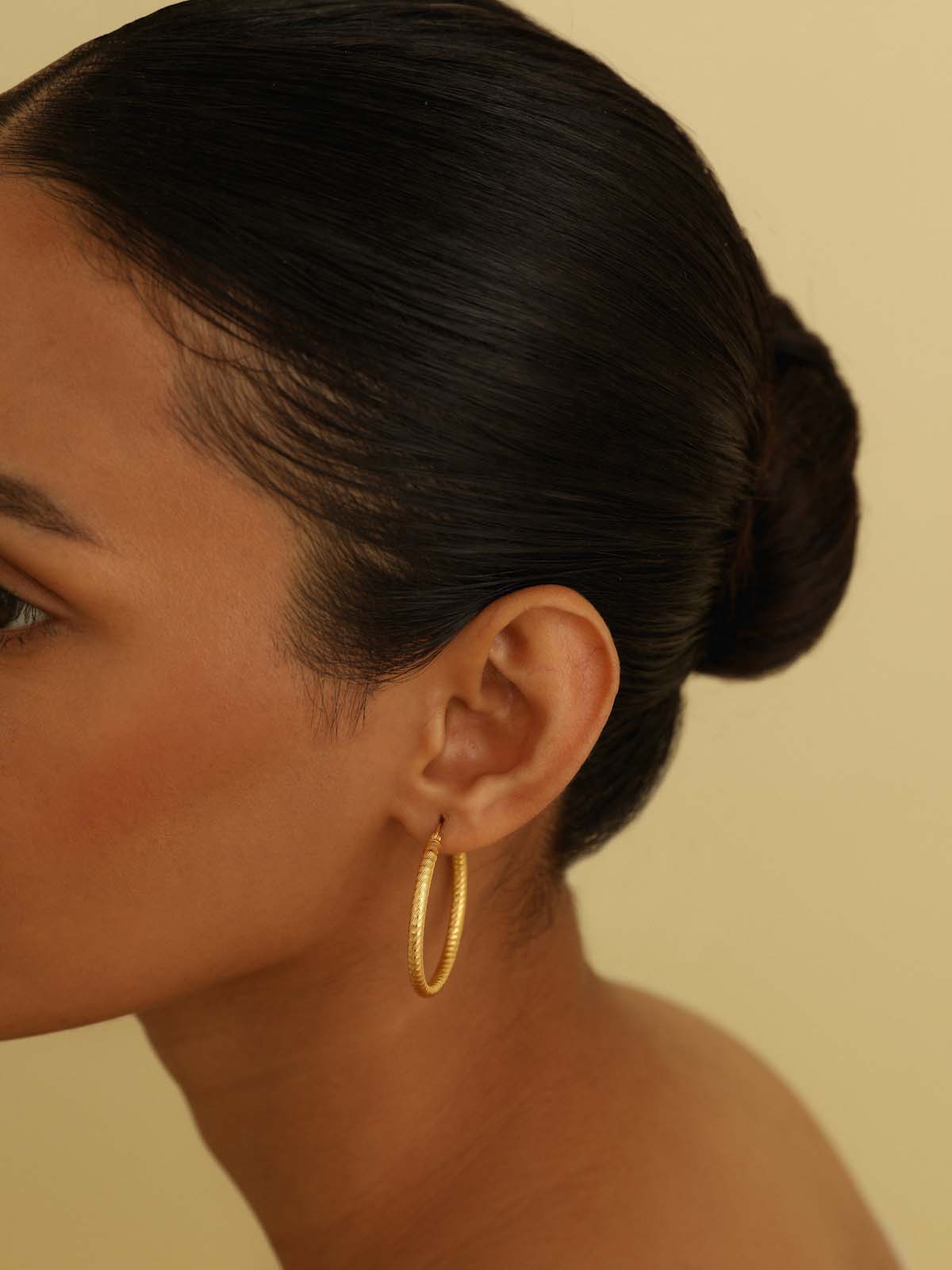 Bold Textured Large Hoop Earrings