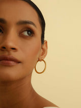 Tapered Ridges Large Hoop Earrings