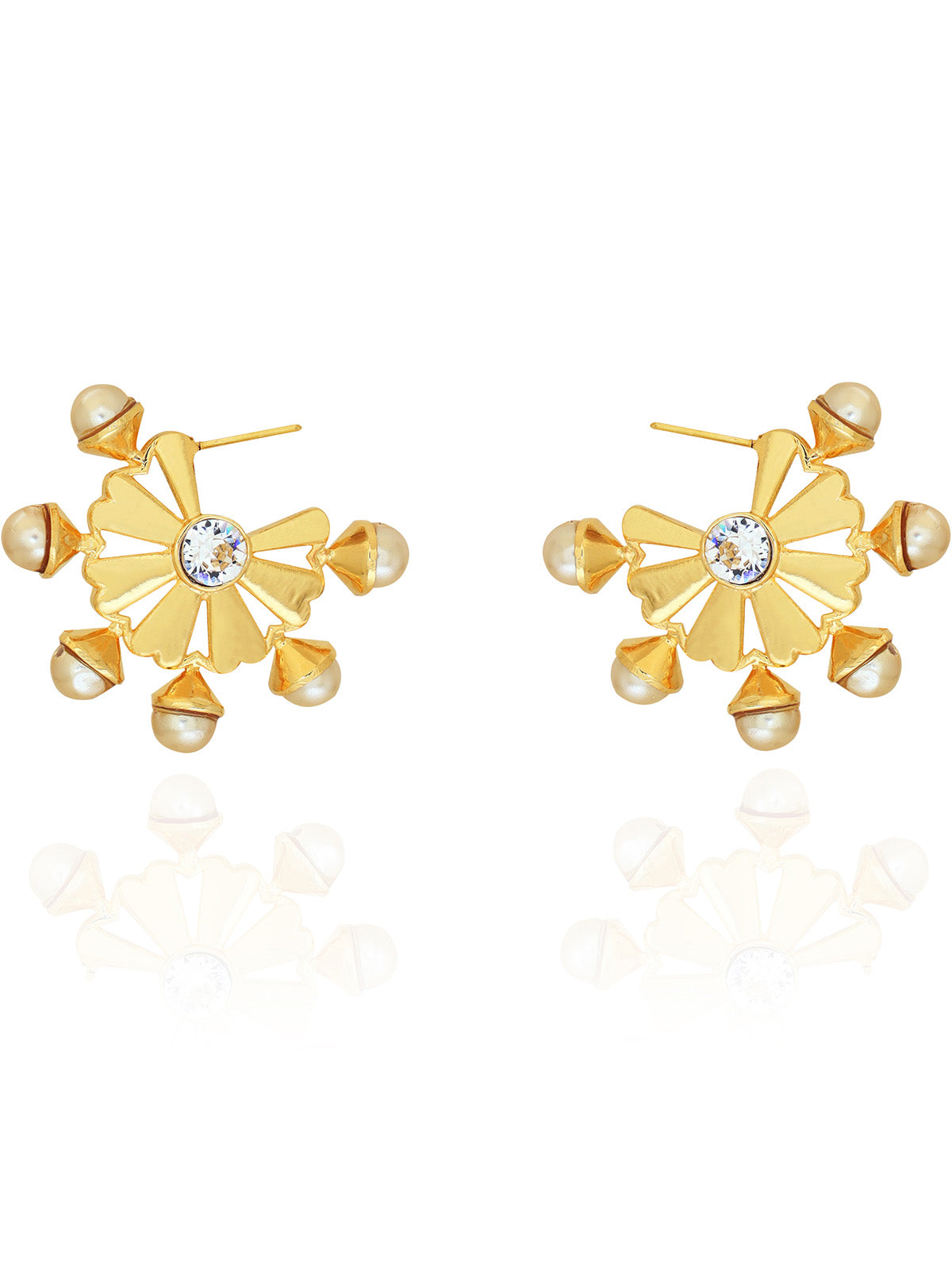 Daisy Petal Huggie Hoops