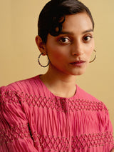 Sanjana Sanghi in Half Hoop Crystal Earrings
