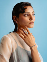 Elongated Finger Crystal Ring