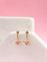 Hearts & Arrow sapphire earring