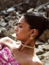 Alaya F in Melting Gold Earrings