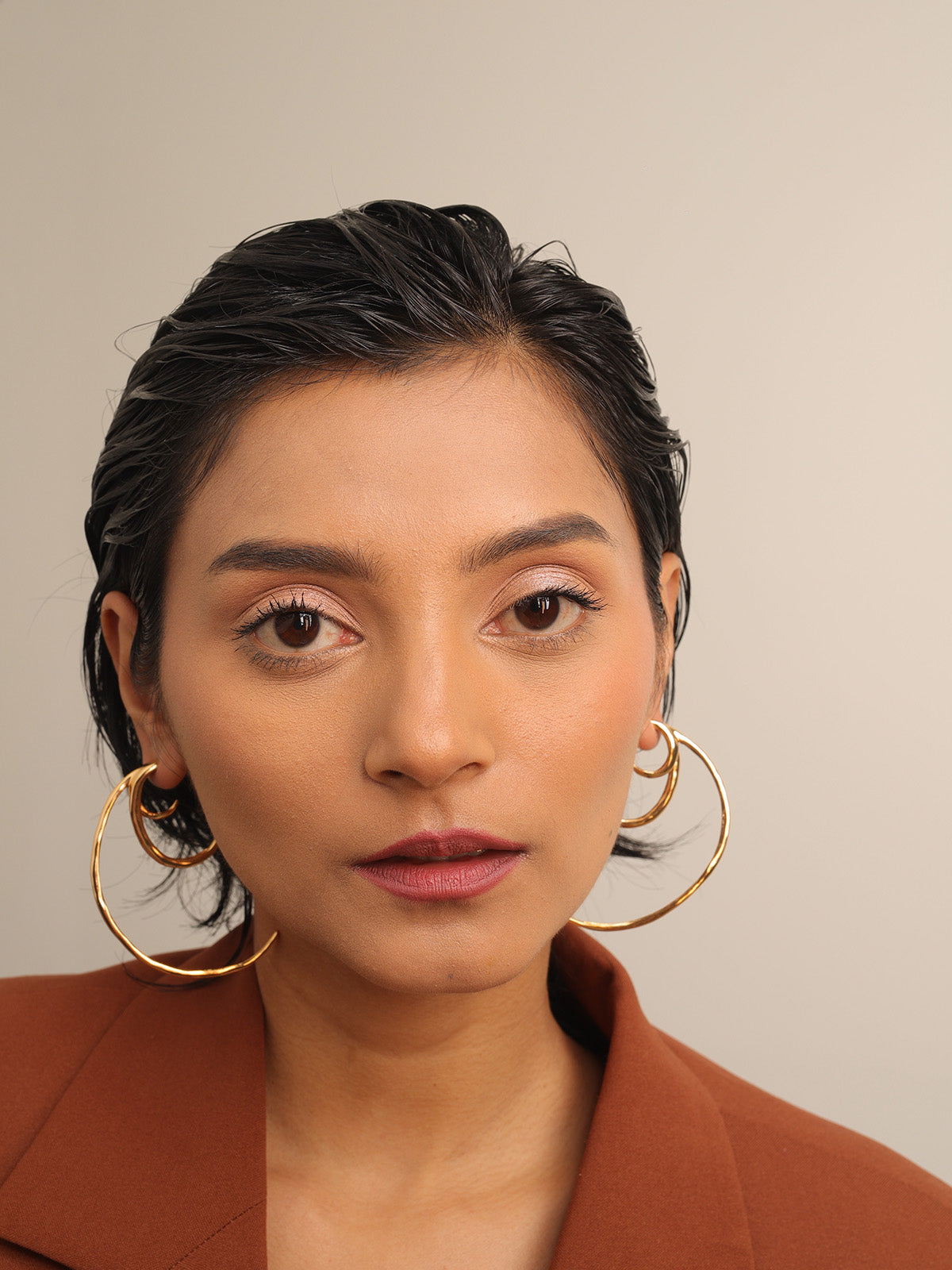 Double Layer Gold Hoops