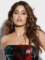 Janhvi Kapoor In Uneven Crystal Dangler