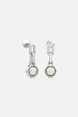 Pearl Link Gold Silver Danglers