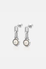 Pearl Link Gold Silver Danglers